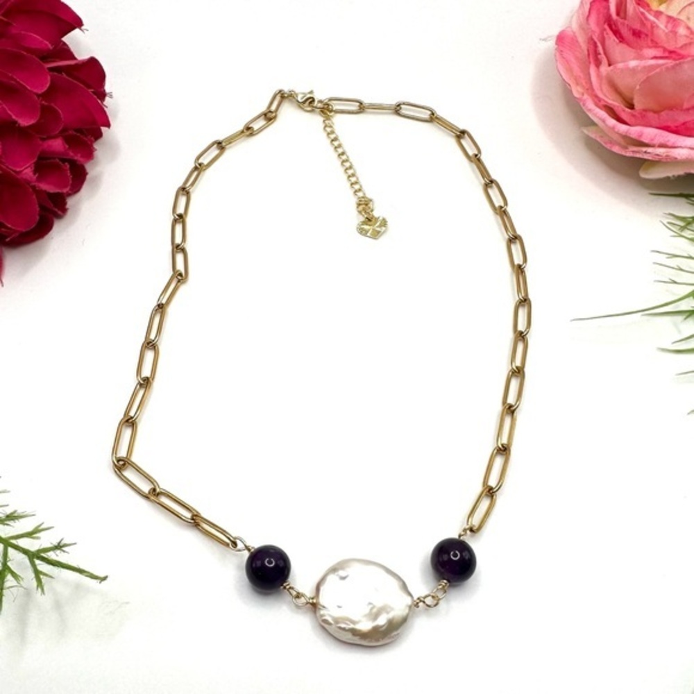 NEW⚜️Amethyst Baroque Coin Pearl Necklace